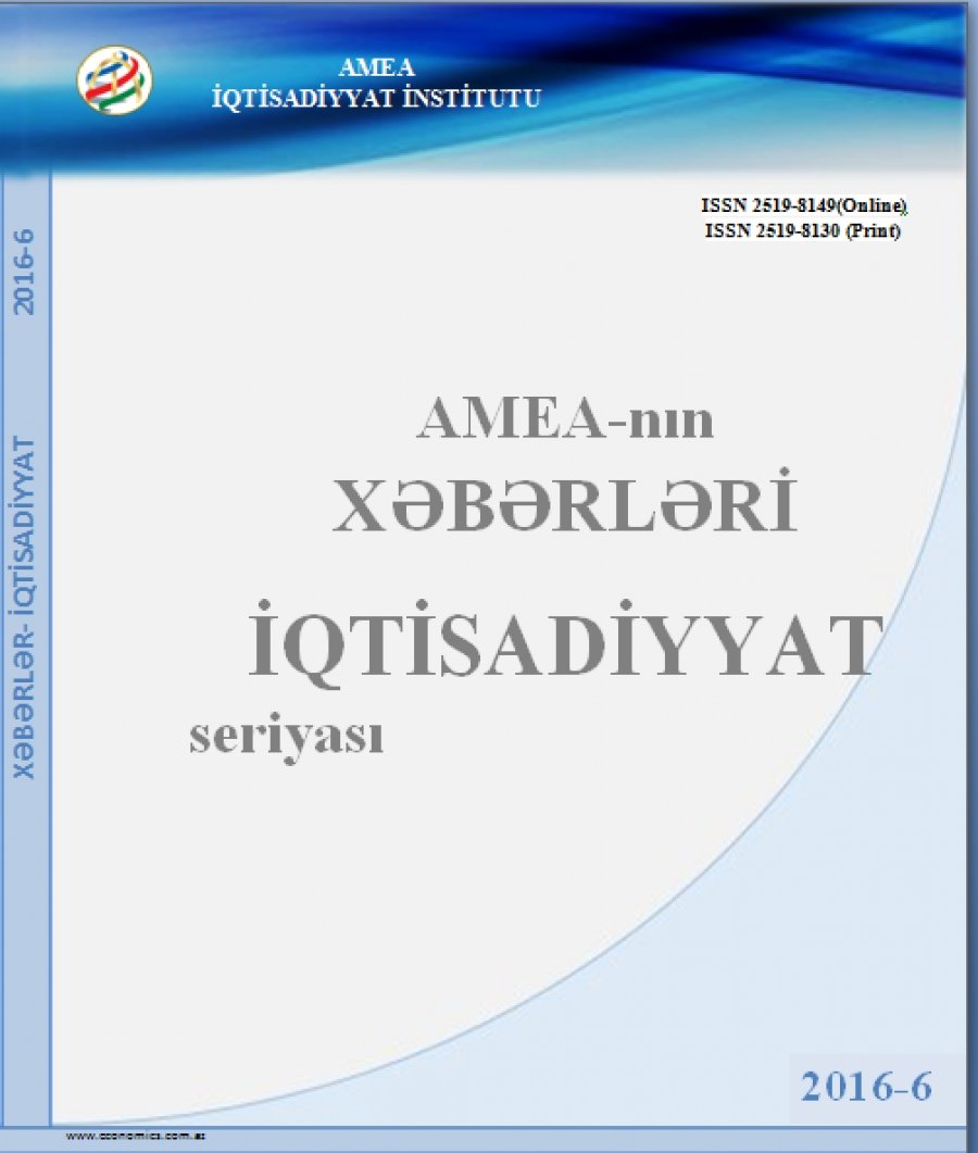 “AMEA-nın Xəbərləri İqtisadiyyat seriyası” jurnalının 2016-6 sayı
