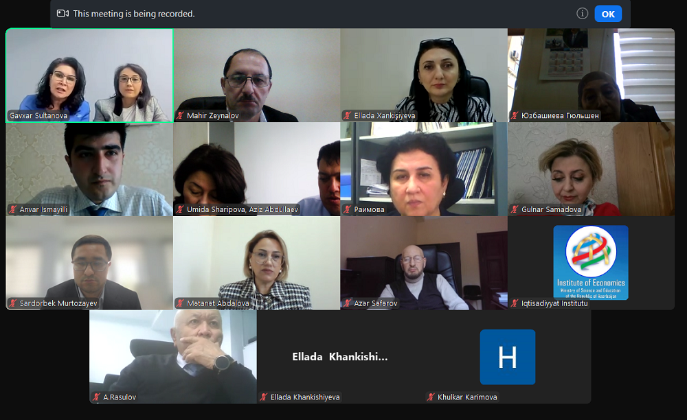 An online meeting was held between the Institute of Economics and the Institute for Perspective International Studies of Uzbekistan 1