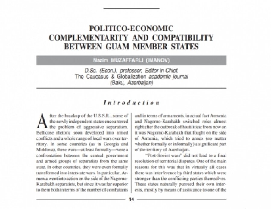 "Politico-economic complementarity and compatibility between GUAM member states"